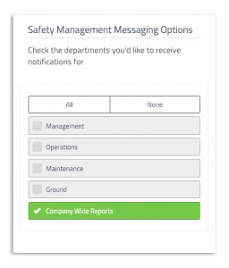 Safety Management notifications options